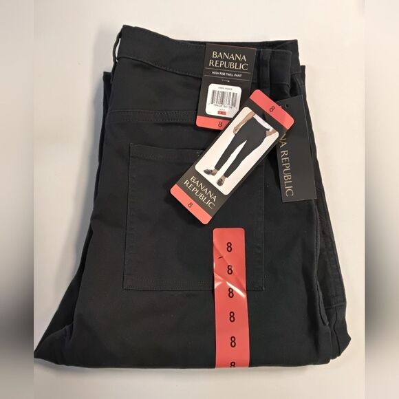 Banana Republic High Rise Twill Pant - Black - Picture 3 of 3